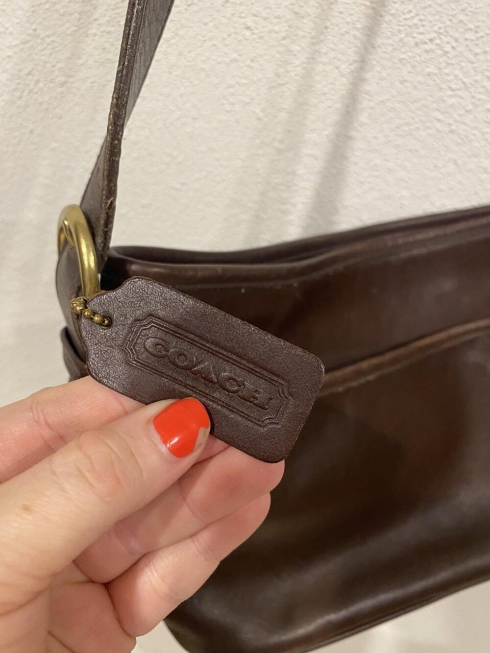 Vintage Coach 4143 Shoulder Bag Womens Medium Brown Leather Classic Purse 90s - Picture 5 of 6